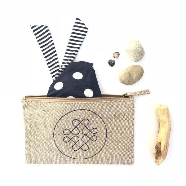 Jute Waterproof Pouch - White