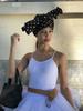 Cotton scarf - Gold polka dots